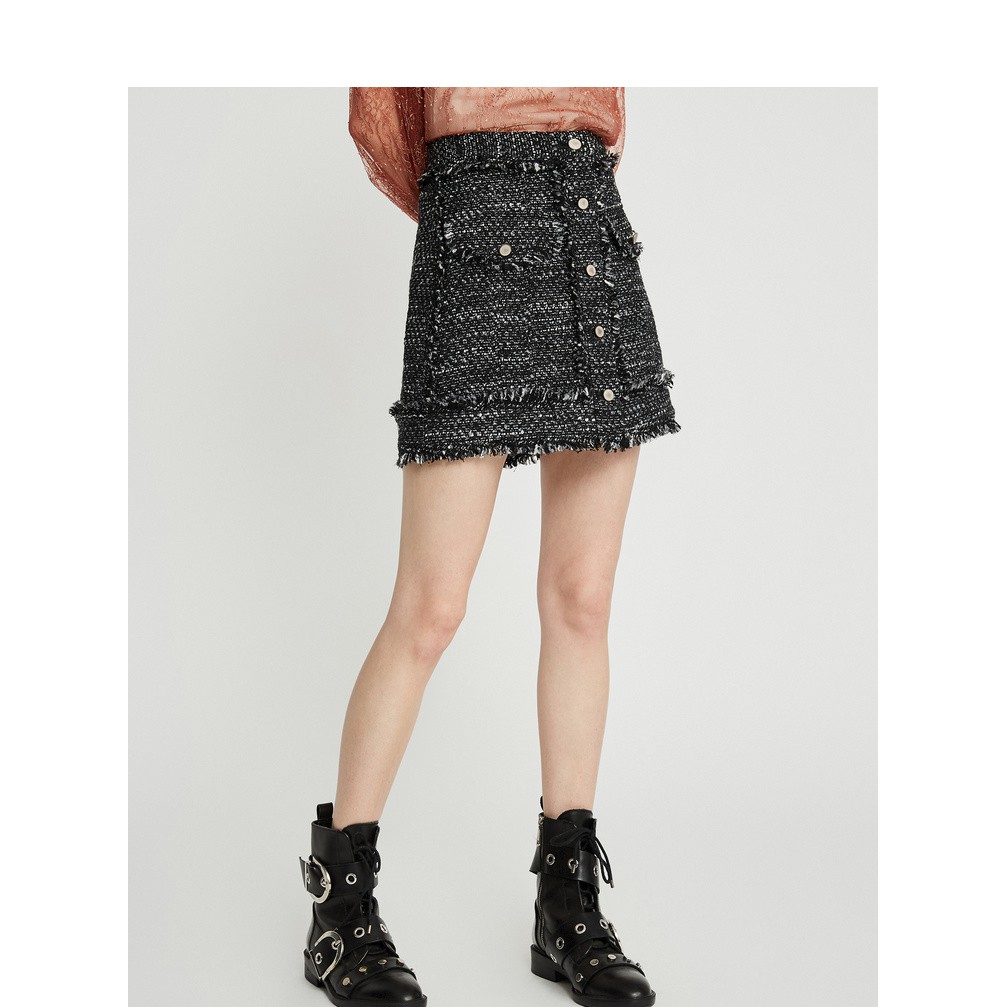 Chân váy dạ đen