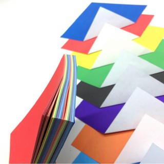 Giấy Gấp Origami 8 Màu 80 Tờ Size 15x15cm, 20x20cm,25x25cm, 30x30cm (1 Mặt Trắng 1 Mặt Màu)
