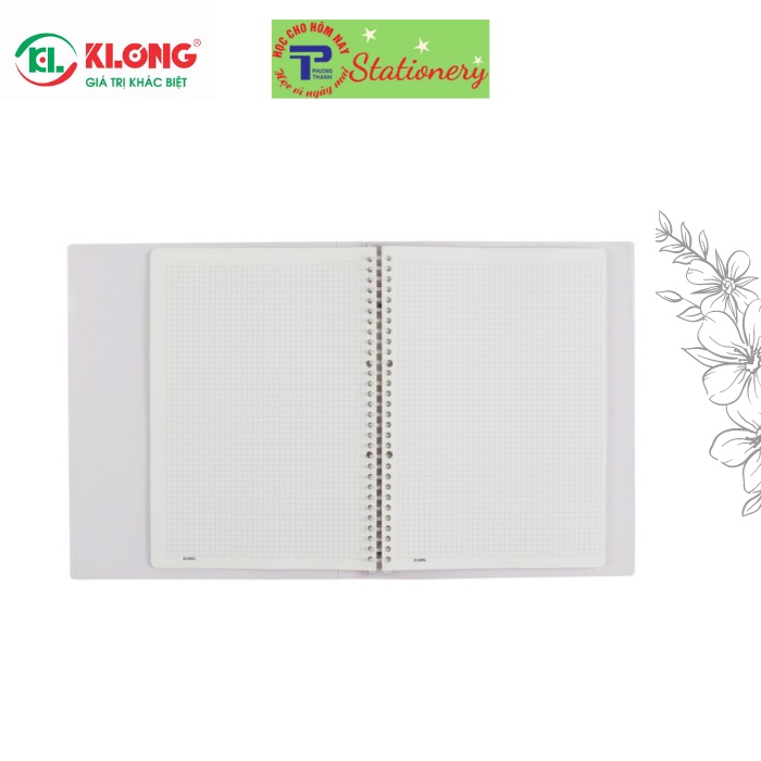 Sổ file nhựa kẹp còng A4 80 tờ Caro 30 lỗ chấu Klong  MS: 554