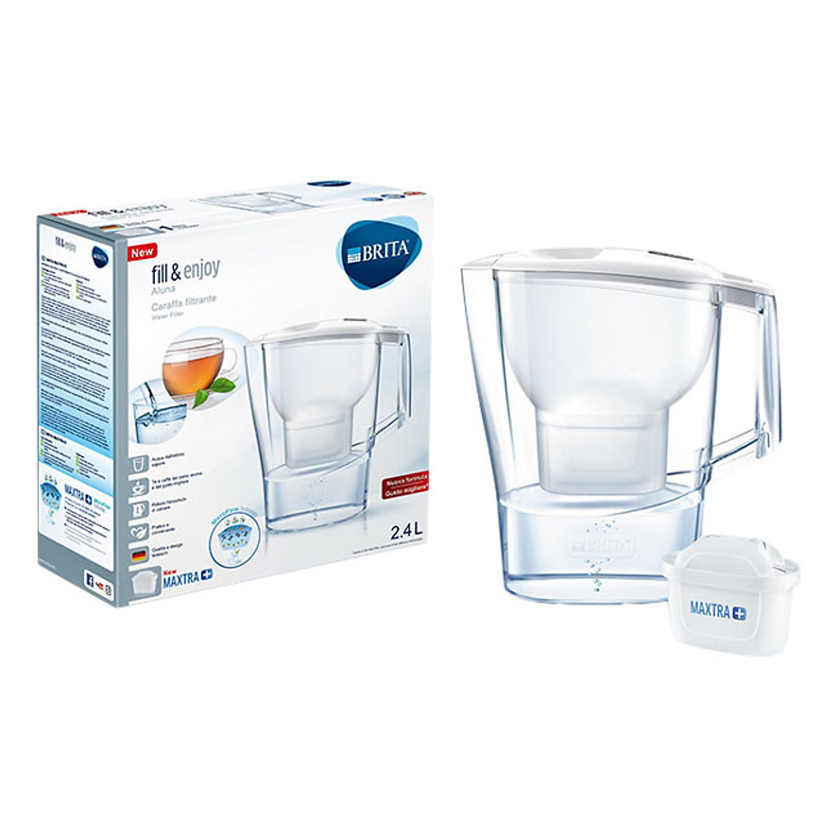 Ưu Đãi Bình Lọc Nước BRITA Aluna Cool White - 2.4L (Kèm Maxtra Plus) Mua Ngay