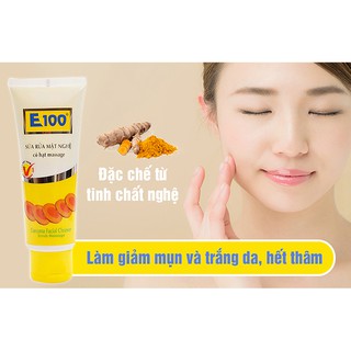 Combo 3 típ Sữa rửa mặt nghệ có hạt massage E100 100g