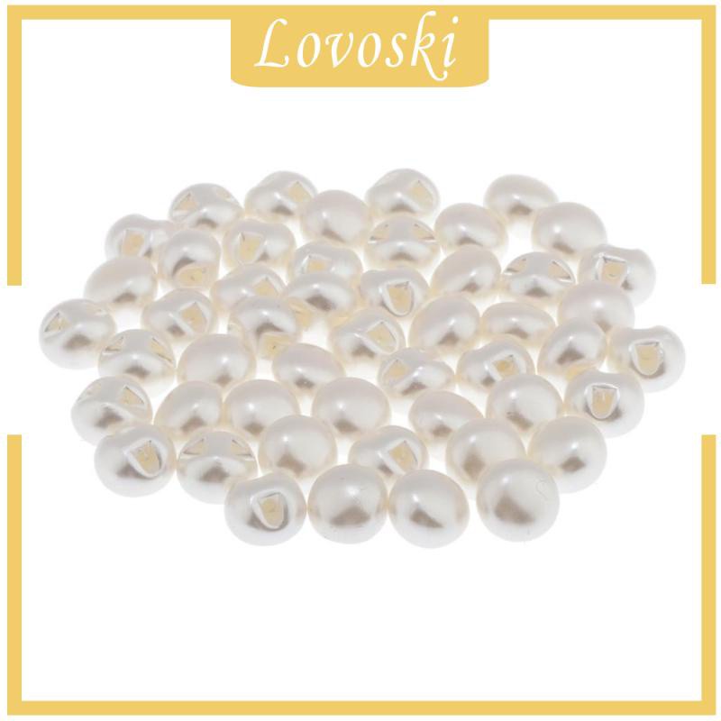 [Lovoski] 100 Nút Khâu Bằng Nhựa Đính Ngọc Trai Cho Váy Sơ Mi Thủ Công Khổng Lồ 10mm