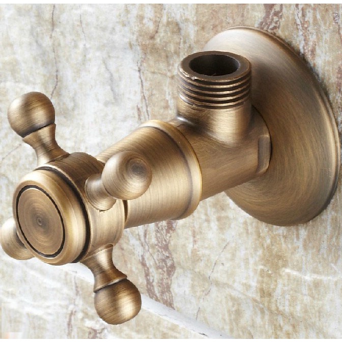 Đồ cổ chất lượng cao 1/2 "malex 1/2" nam chủ đề bằng đồng thau phòng tắm & nhà bếp van dừng van làm đầy bộ phận phòng tắm phụ kiện nav004