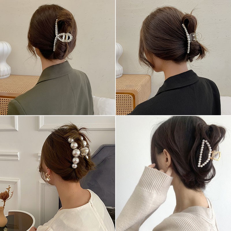 Kẹp tóc đính ngọc trai thiết kế thời trang dành cho nữ