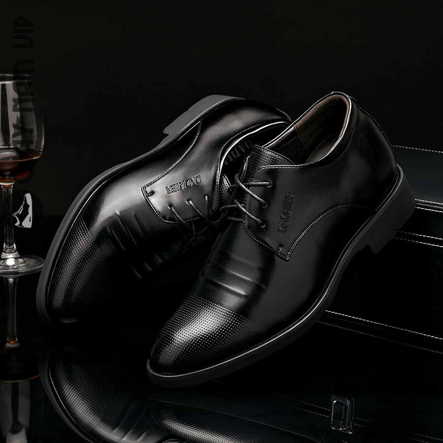 Giày Nam Tăng Chiều Cao Đen Đẹp Hàn Quốc GIAYNAMVIP Giày Công Sở Nam Chính Hãng Buộc Dây GNK84