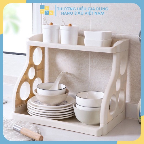 Kệ Gia Vị Nhà Bếp Đa Năng Kệ Đựng Gia Vị 2 Tầng Nhựa Thông Tiết Kiệm Không Gian 88277 Lamon Store