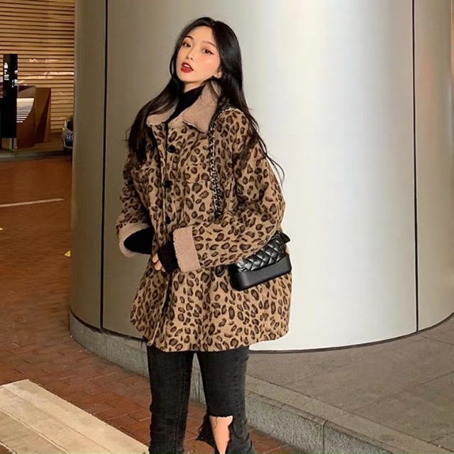 (SẴN)Áo khoác hoa báo ulzzang lông cừu 2020 KÈM 3 ẢNH THẬT CUỐI