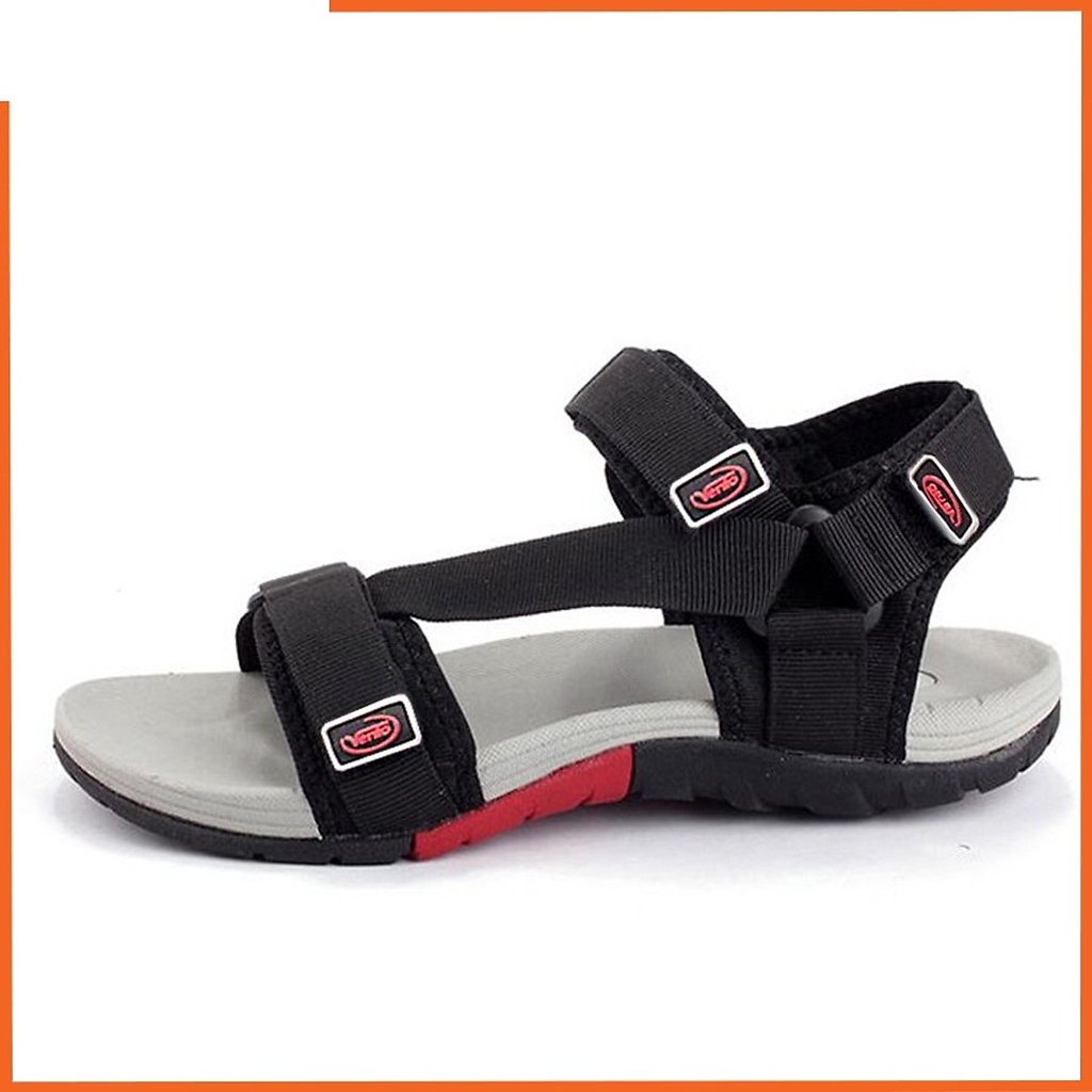 Giày Sandal Nam VENTO kiểu unisex quai chéo đế chống trơn NV4538 Xám Đế Đen, sandal học sinh mẫu mới