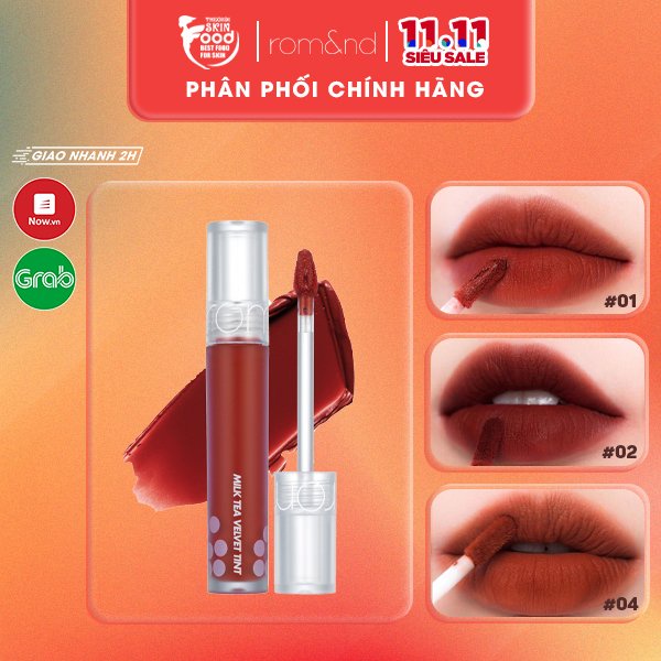 Son Kem Lì, Mịn Mượt Như Nhung Hàn Quốc Romand Milk Tea Velvet Tint 4.4g