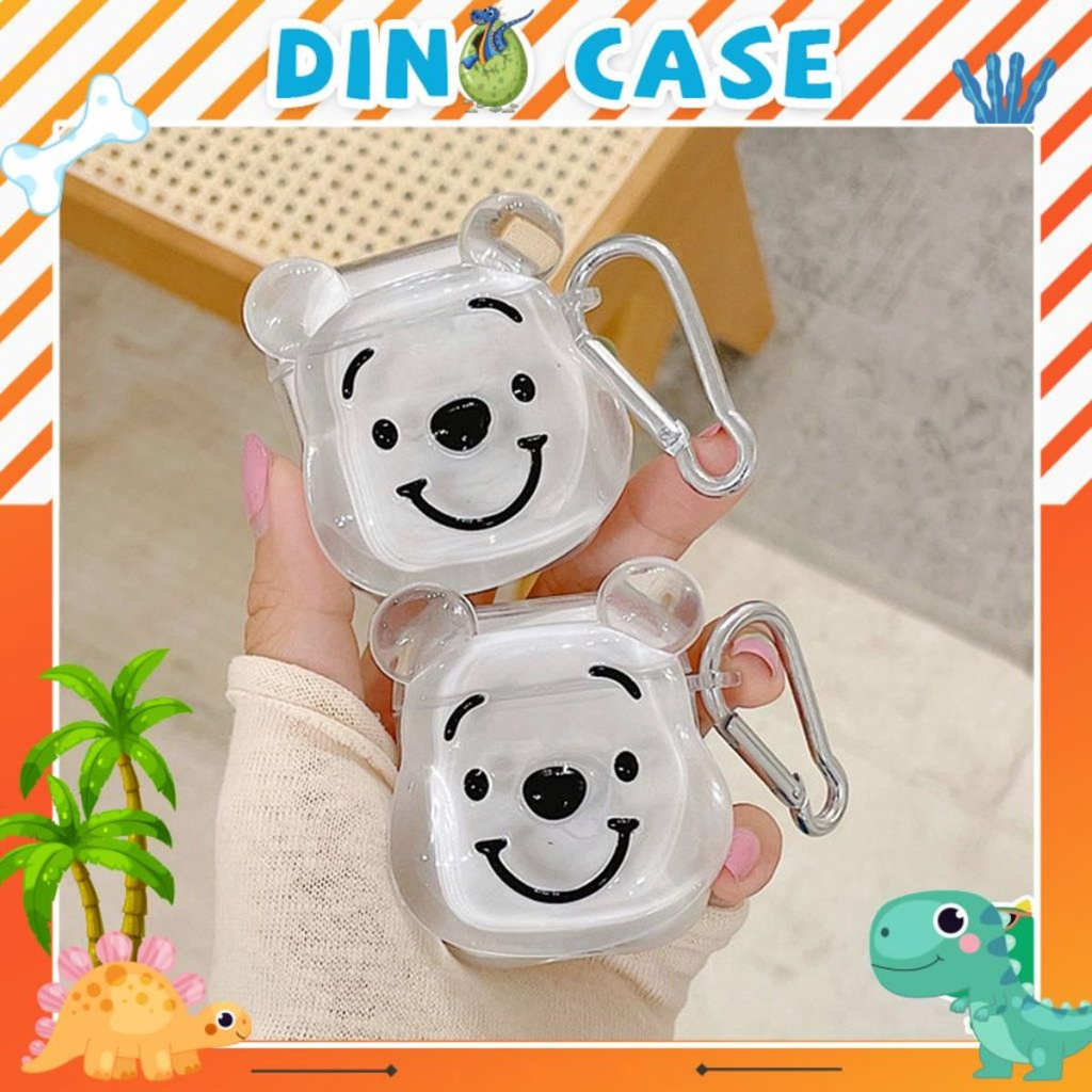 Vỏ bao đựng tại nghe airpod gắn gấu -Vỏ ốp case airpods bảo vệ bao đựng tai nghe không dây bluetooth 1/2/Pro/i12/i9/i7