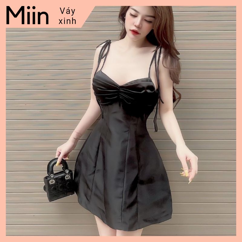 Váy 2 dây tapta phối ly ngực