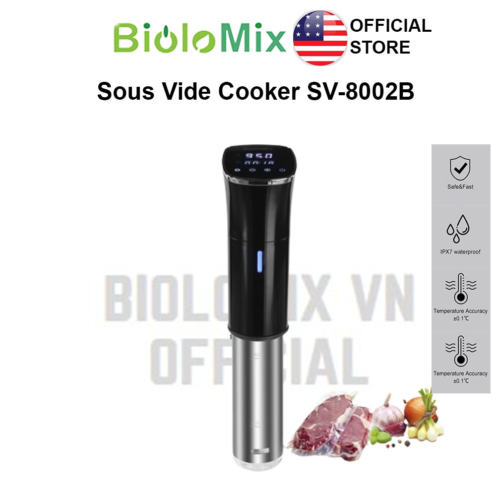 [BioloMix Brand] Máy nấu chậm Sous vide BioloMix SV-8002B công suất 1800W màn hình điều khiển chính xác kỹ thuật số LED