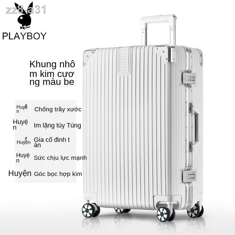 Hộp đựng xe đẩy khung nhôm bánh đa năng 24 inch 26 28 hợp kim nam vali nữ retro góc vuông