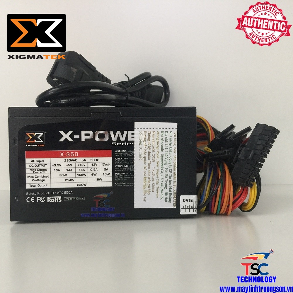 Nguồn Máy Tính XIGMATEK X-POWER X-350 (EN40544) 230W Bảo Hành 36 Tháng | Sản Phẩm Lý Tưởng Cho Hệ Thống Game-Net