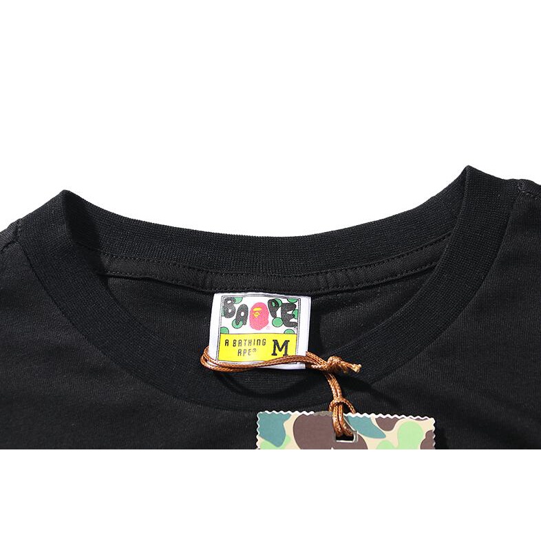 Áo thun cotton tay ngắn in hình BAPE phong cách thời trang