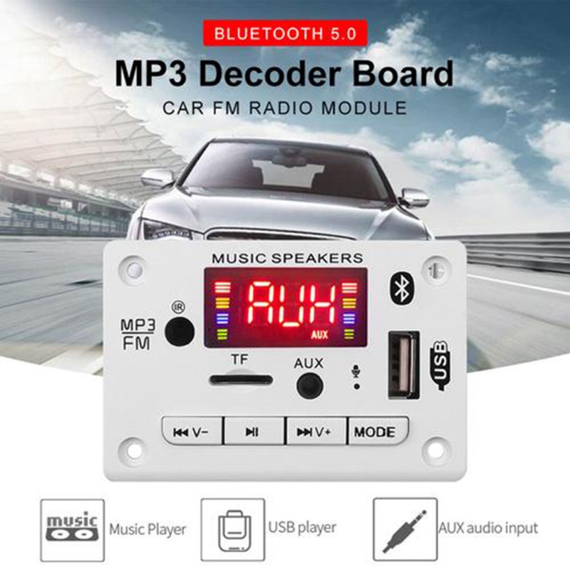 Bảng Mạch Giải Mã Bluetooth MP3 USB TF FM Radio Cho Xe Hơi