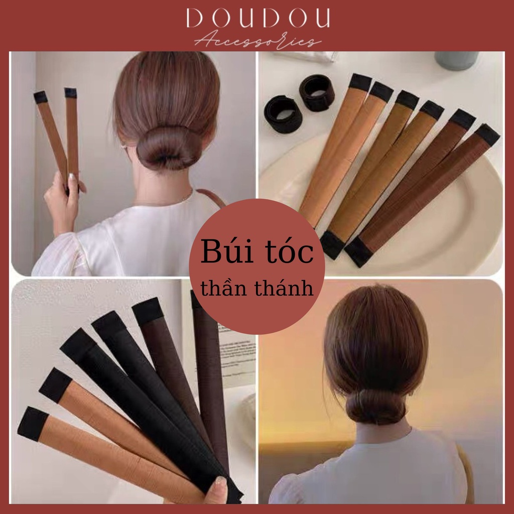 Phụ kiện kẹp tóc xinh DOUDOU Thanh búi tóc củ tỏi kiểu Pháp Búi giả công sở đẹp sang nhanh chóng thần thánh JF002