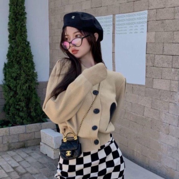 Áo Cardigan Nữ Sợi Dệt, Áo Len mỏng bo ống tay cổ V Hàn Quốc | BigBuy360 - bigbuy360.vn