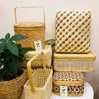 Hộp tre giỏ tre làn tre đựng hoa quà tặng các loại