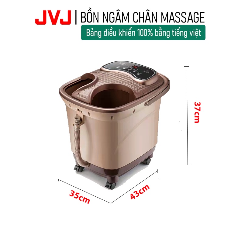 [Freeship 100k] Bồn ngâm chân có Tiếng việt 2021 JVJ B2 massage tự động bằng con lăn, Sục khí,hồng ngoại - Bảo hành 12T