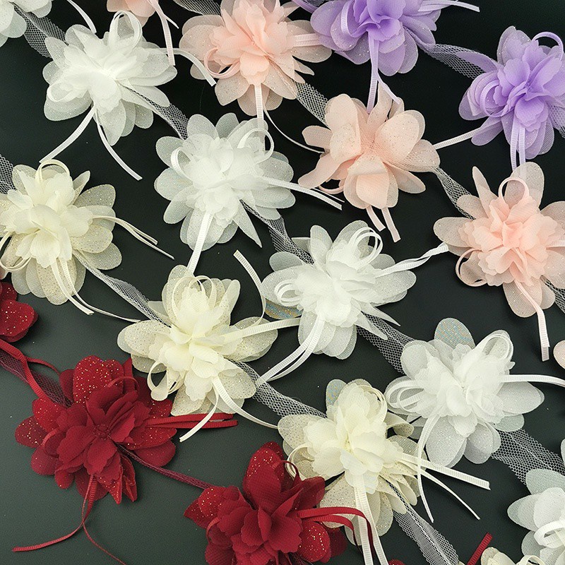 Chiffon flower used for holiday gift wrapping decoration clothing accessories