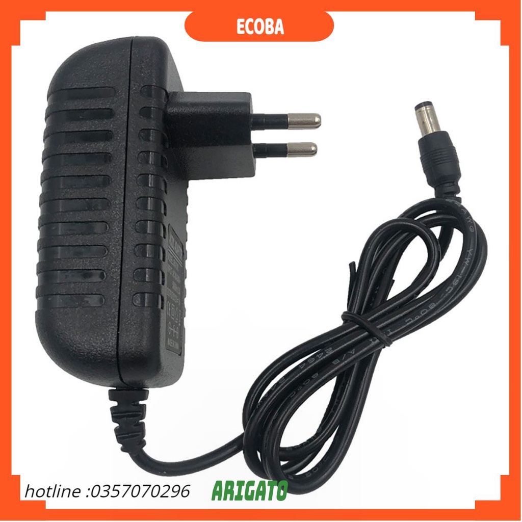Nguồn 12V 1A 2A chân thường 5.5*2.5 chân kim 3.5*1.35mm ECOBA