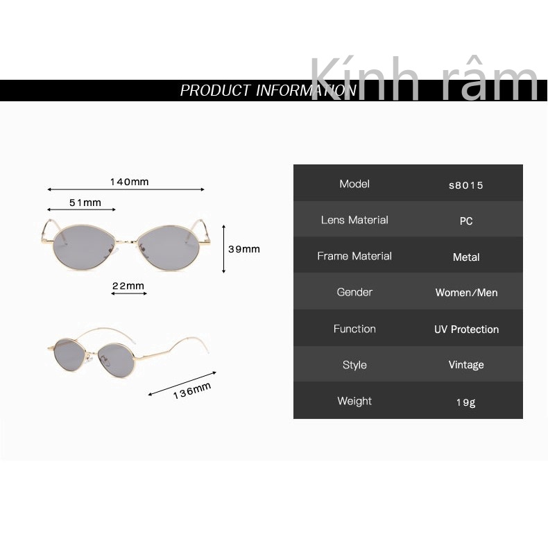 Kính mát nam nữ nhiều màu sắc sành điệu thời trang
