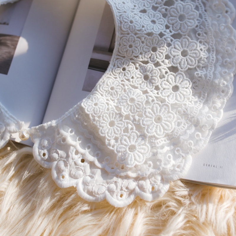 Khăn Choàng Cổ Ren Hoa 3 Lớp Ngọt Ngào Thêu Rỗng Phong Cách Lolita Sho