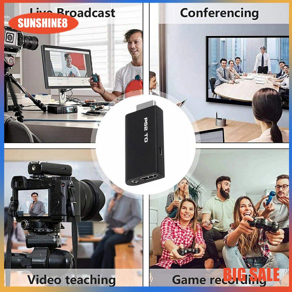 【SUN】Ps2 HDMIl tương thích Adapter Sturdy Stable PS2 sang HDMI-compatible Converter