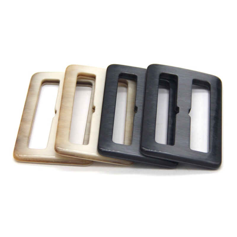 Set 2 Khóa Thắt Lưng Màu Đen / Be Bằng Nhựa Resin Dùng May Áo Khoác / Túi Xách Handmade