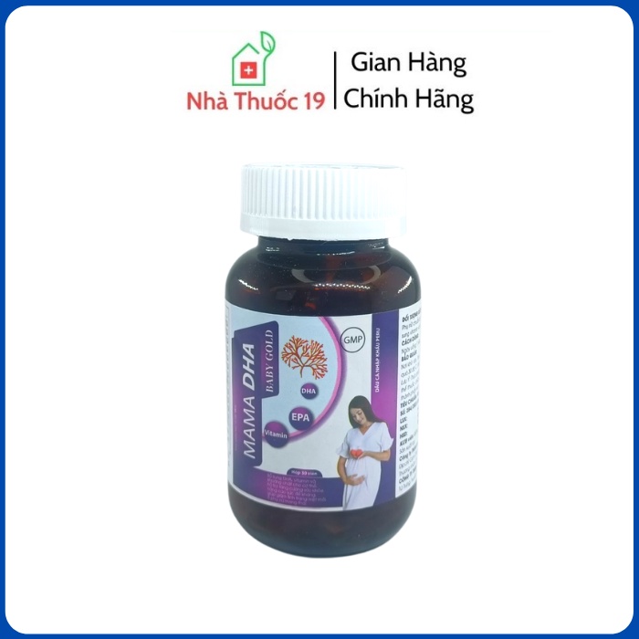 DẦU CÁ NHẬP KHẨU PERU MAMA DHA BABY GOLD [HỘP 30 VIÊN] Giúp Bổ Sung DHA, Vitamin Và Khoáng Chất Tăng Cường Sức Đề Kháng