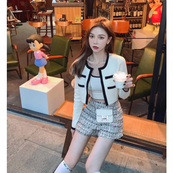 QKOOLE  Áo khoác cardigan/Áo sát nách phong cách Hàn Quốc trẻ trung cho nữ