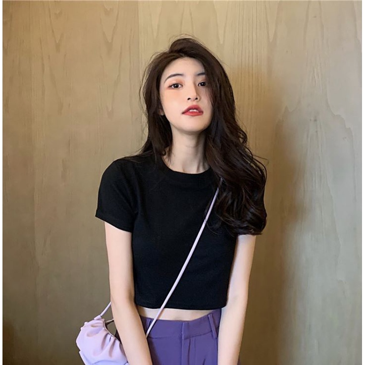Áo Croptop Nữ Tay Ngắn Hot Girl Chất Cotton Thấm Hút Mồ Hôi