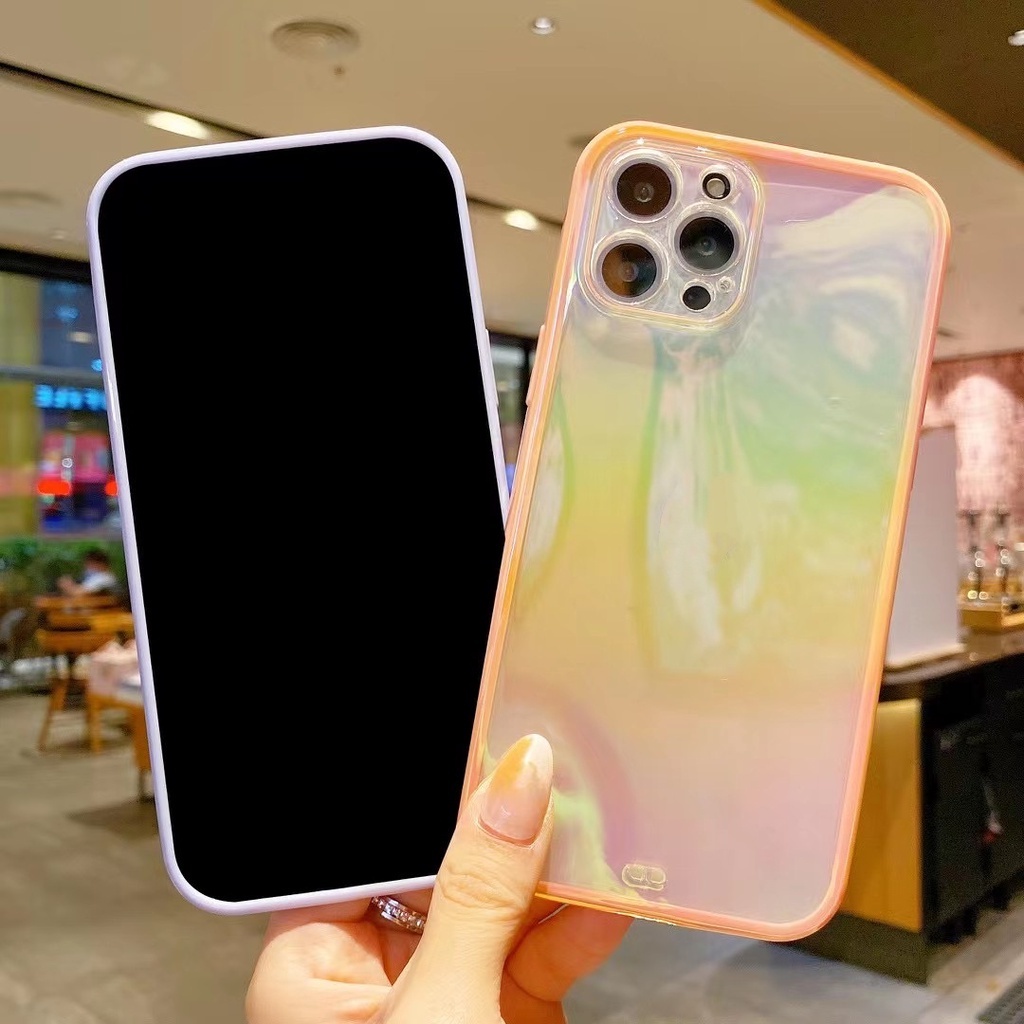 Ốp điện thoại mềm màu laser gradient trong suốt cho Iphone 12 Pro Max 7 8 Plus Xs X Xr Xs Max 11 Pro Max