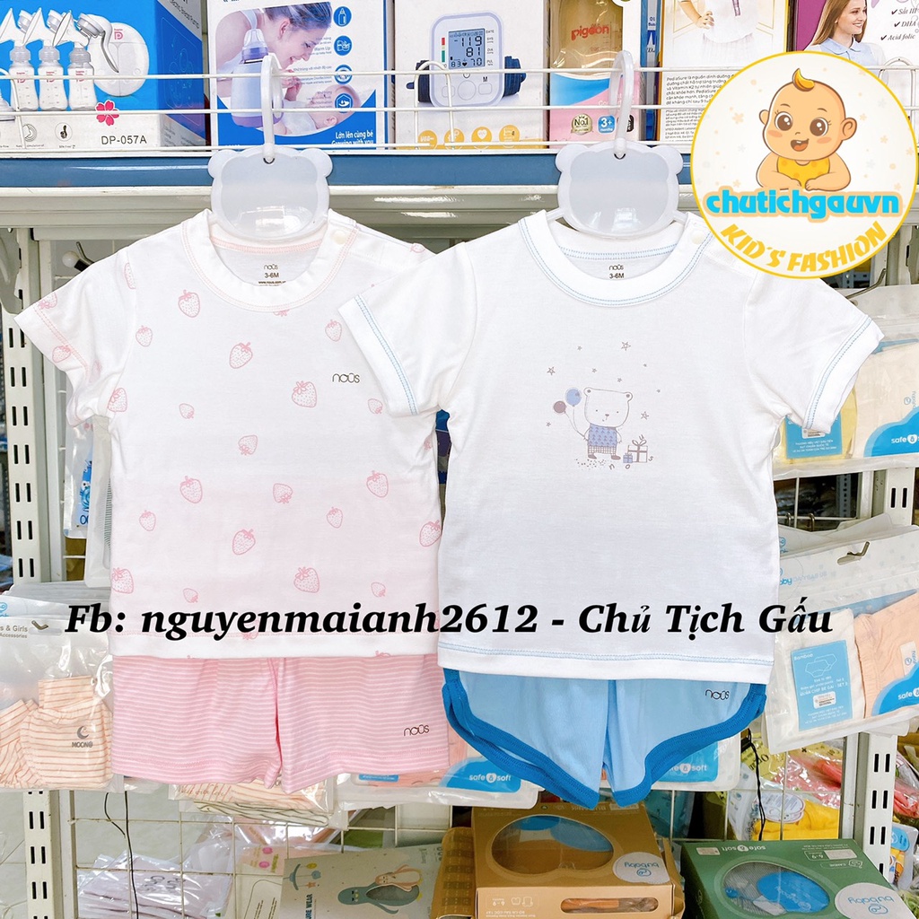 [ NOUS ] Bộ cộc tay cài vai cho bé hãng Nous