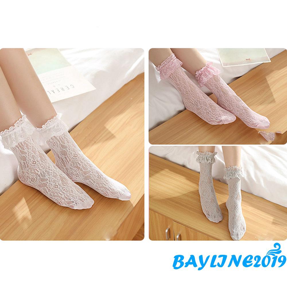 Vớ trắng phối ren thiết kế xinh xắn dễ thương cho nữ