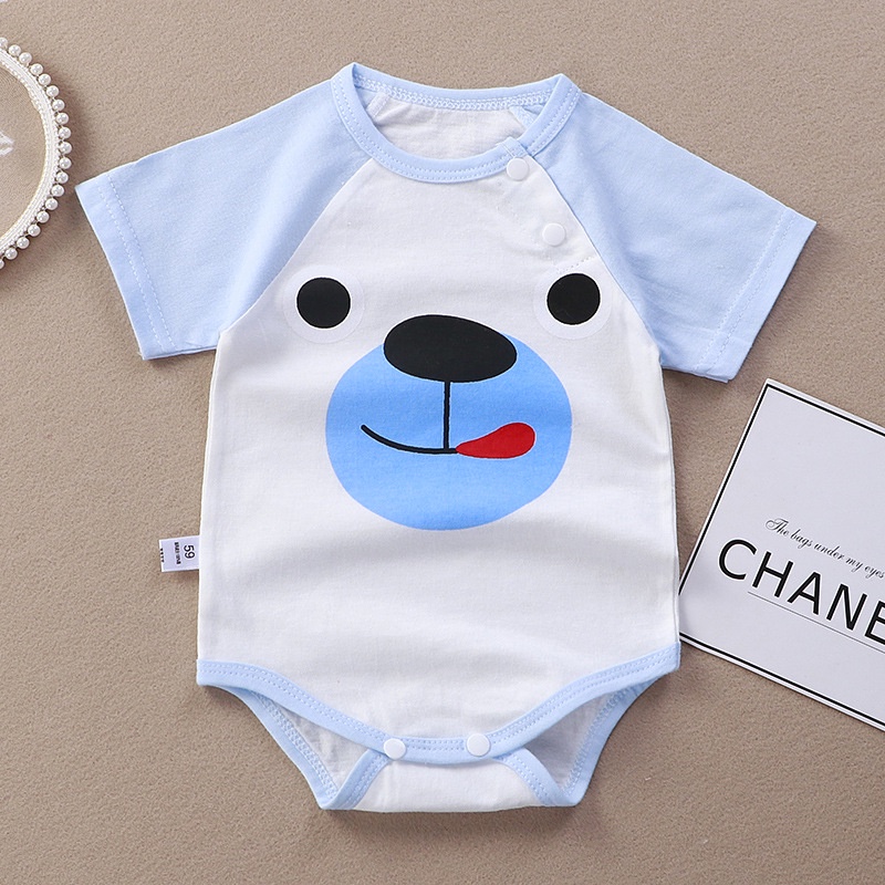 Bộ body chip cho bé trai bé gái mặc hè, Bodysuit cộc tay họa tiết dễ thương chất cotton mềm thoáng mát