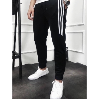 Quần Jogger Nam Phối Sọc Lửng