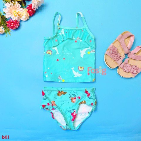 [9-15kg; 18-19kg] Đồ Bơi 2 Mảnh Bé Gái Cter - QTC Xanh Cá