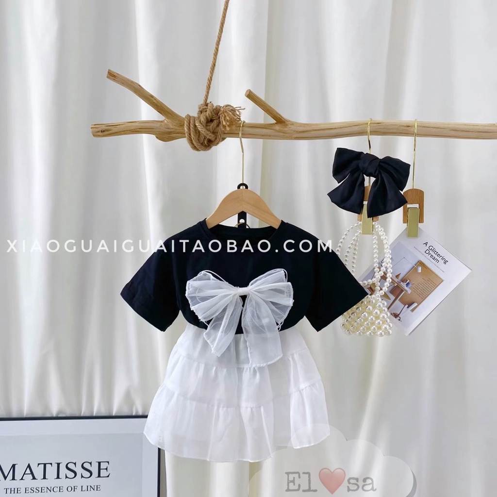 Bồ đồ quần áo dáng lững lưng buộc cho bé gái 8-20kg