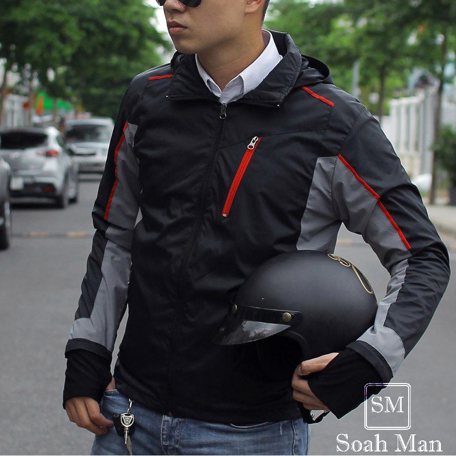 Áo Khoác Biker chống nắng, chống nước, chống tia UV + găng tay chống nắng AOS02 | BigBuy360 - bigbuy360.vn