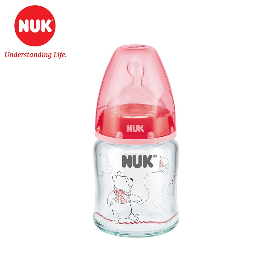 Bình sữa NUK Premium Choice thủy tinh núm ti S1 - M (Disney) (120ml, 240ml)
