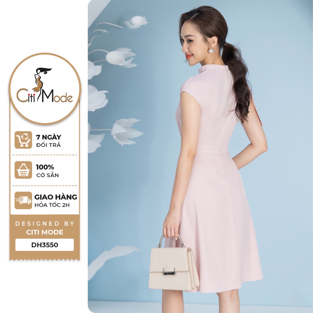 Đầm công sở CITI MODE FASHION dáng xòe thiết kế cổ cách điệu DH3550
