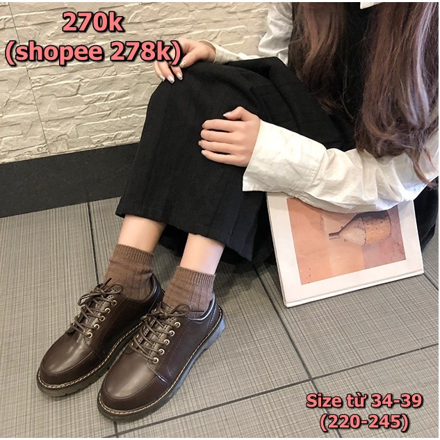 [ORDER- KHÔNG CÓ SẴN] Giày dáng nữ sinh hai màu nâu và đen, đủ size 35-39 | BigBuy360 - bigbuy360.vn