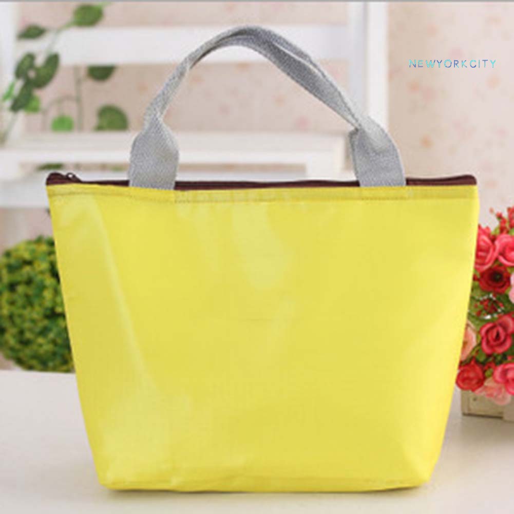 Túi Đựng Hộp Cơm Cách Nhiệt Màu Trơn Thiết Kế Di Động Tiện Dụng