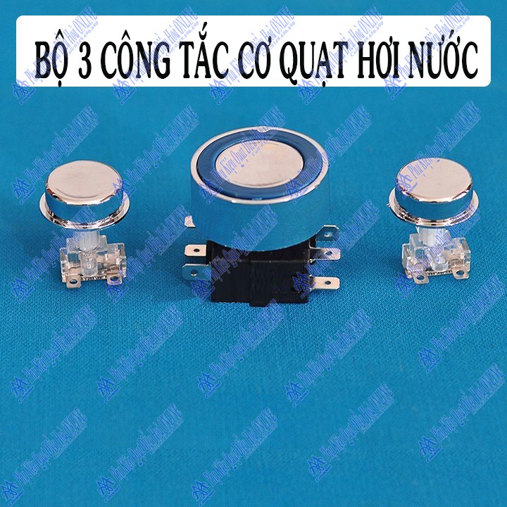 Bộ 3 công tắc cơ tặng kèm đề can, giắc cốt cắm chân công tắc cho quạt hơi nước quạt điều hoà