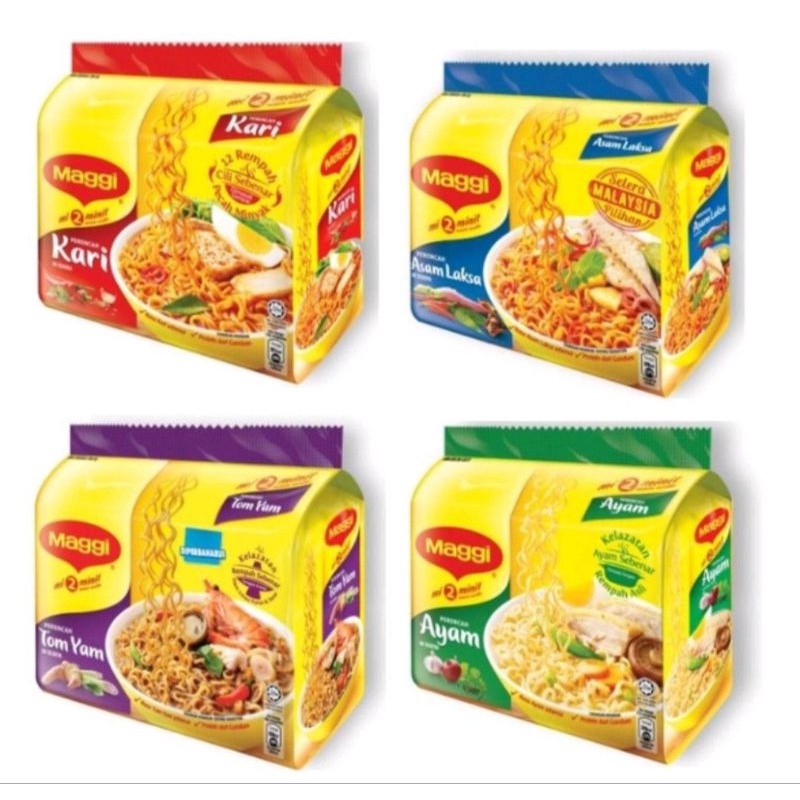 Maggi Mee Kari Mì kari,  tomyam, asam laksa Malaysia