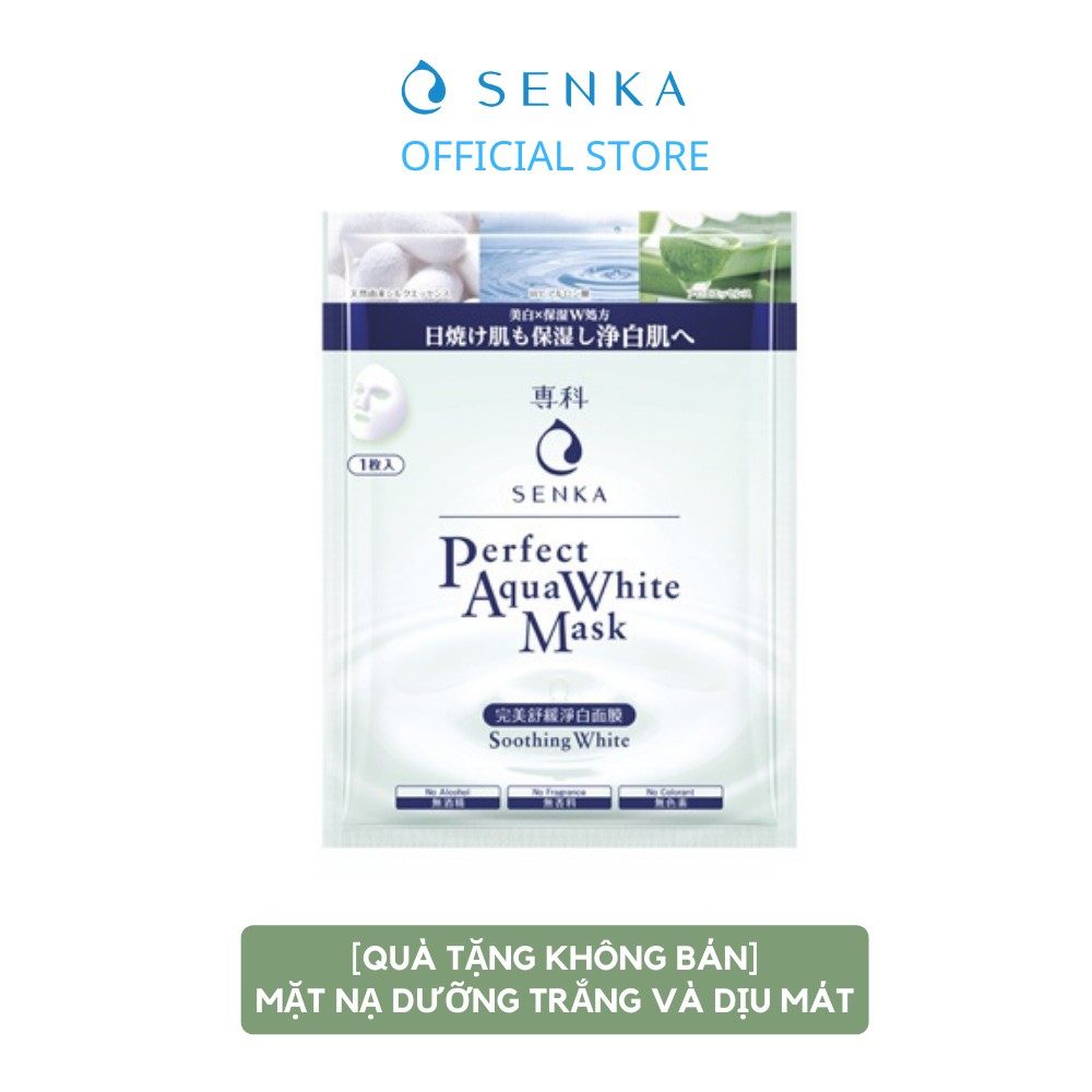 [HB Gift] [HB Gift] Mặt nạ dưỡng ẩm sáng mịn Senka Perfect Aqua Soothing White Mask/ Mask Luminous Moist 23g