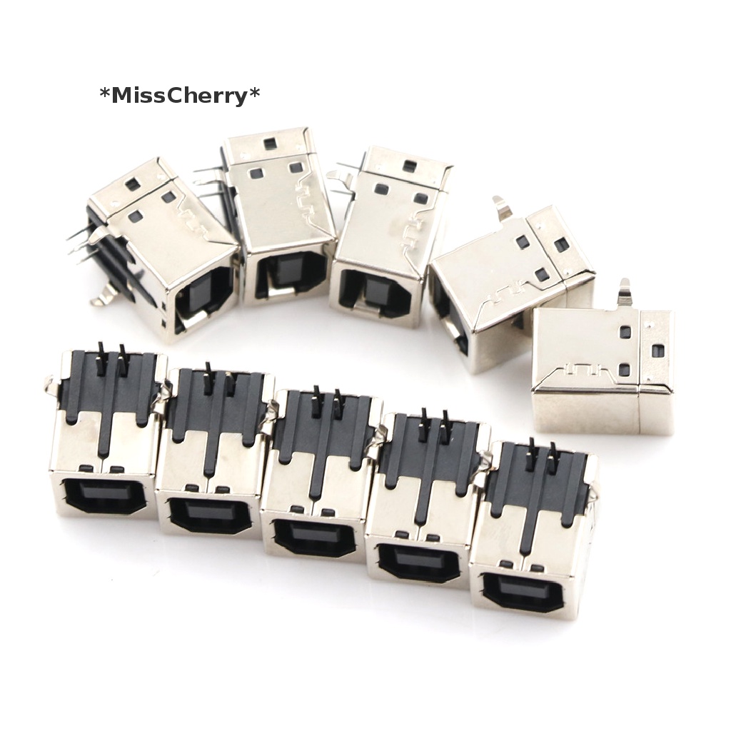 Set 10 Ổ Cắm PCB DIP Cổng USB Type-B Góc Phải 4 Chấu Chuyên Dụng