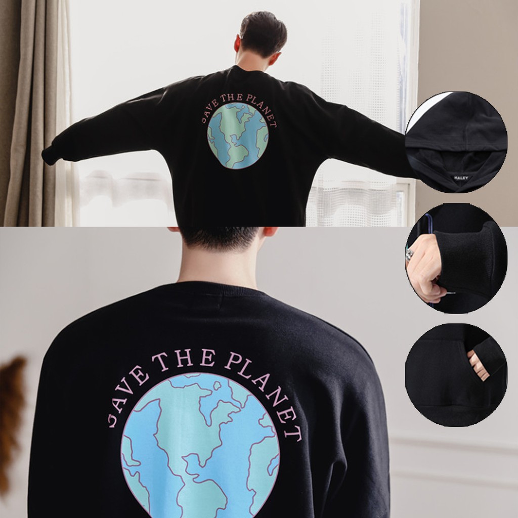 [NỈ ĐẸP ] Áo Sweater Nam Nữ unisex Trái Đất Save the planet phong cách Hàn Quốc, Chất nỉ cá sấu - Quà tặng ngẫu nhiên | BigBuy360 - bigbuy360.vn